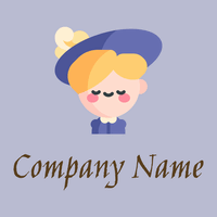 Woman logo on a Blue background - Fashion & Beauty