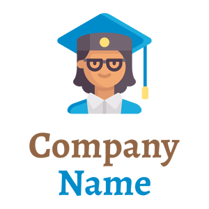 Blue graduate logo on a White background - Education
