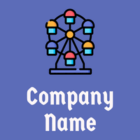Ferris wheel logo on a  Blue background - Abstract