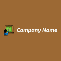 Teacher logo on a Indochine background - Education