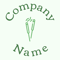 Incense stick logo on a Honeydew background - Floral